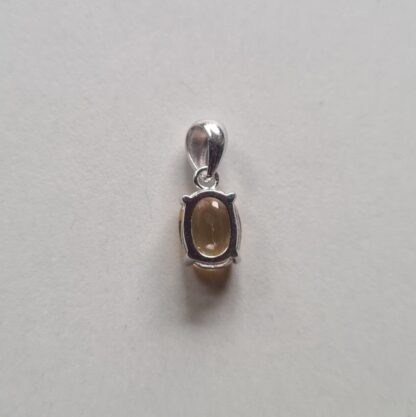 Jemagic citrine pendant on silver background - Back View