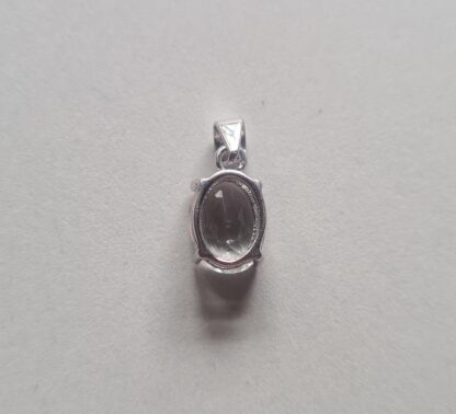 Jemagic white topaz pendant on silver background - Back View