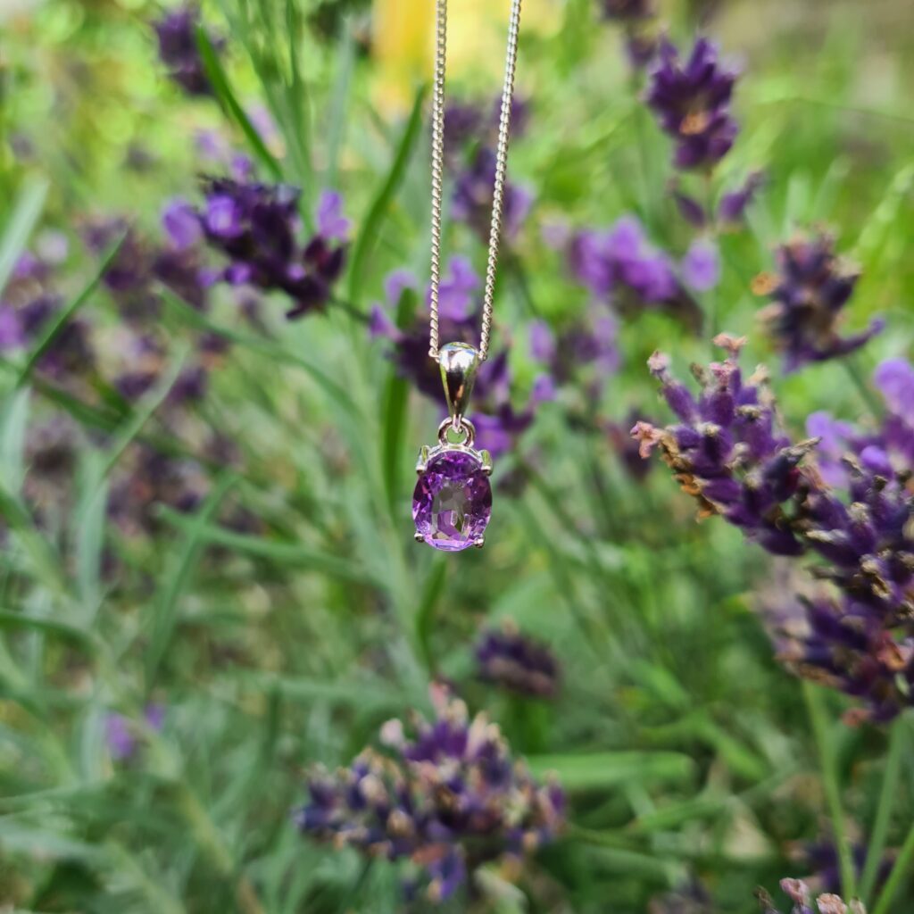 Jemagic Amethyst Pendant With Lavender Background