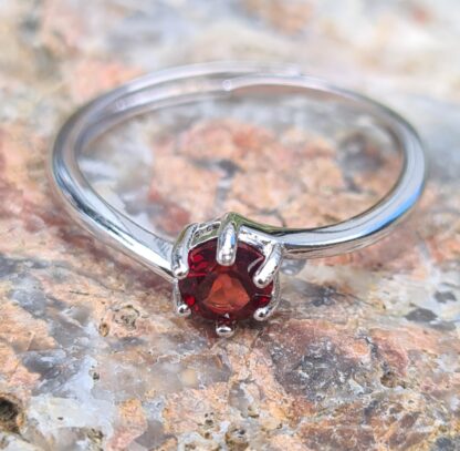 Jemagic Garnet Ring on Red Rock