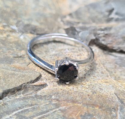 Jemagic Black Spinel Ring on Rock