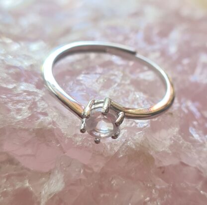 Jemagic Rose Quartz Ring on Rose Quartz Crystal