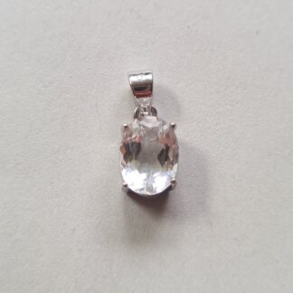 Jemagic white topaz pendant on silver background