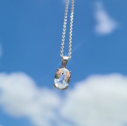Jemagic White Topaz Pendant with Sky Background