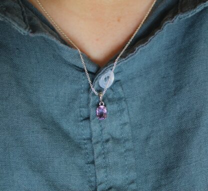 Jemagic Amethyst Pendant being worn